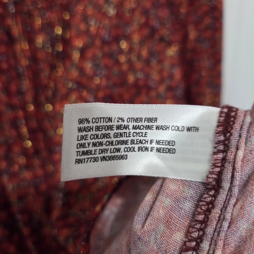 Cat & Jack Girls Ditsy Floral Print Metallic Stripe Long Sleeve Dress Size XL 14 - Picture 8 of 10